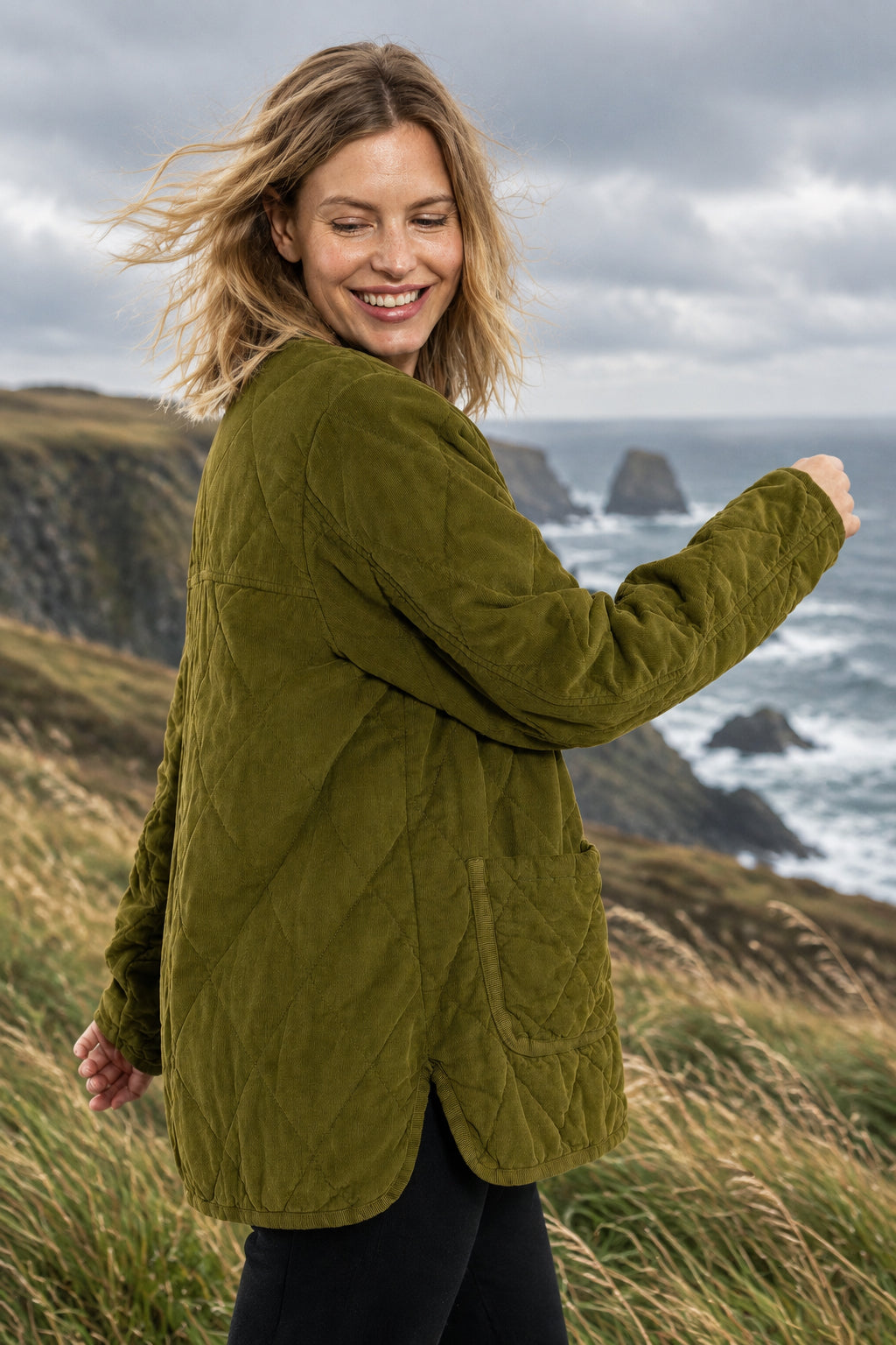 Danefae Danehighland Cord Overshirt in Dark Olive