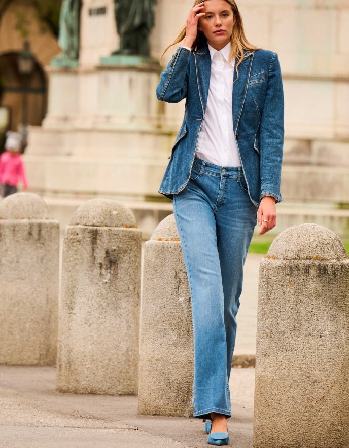 ladies authentic baby blue boot cut jean