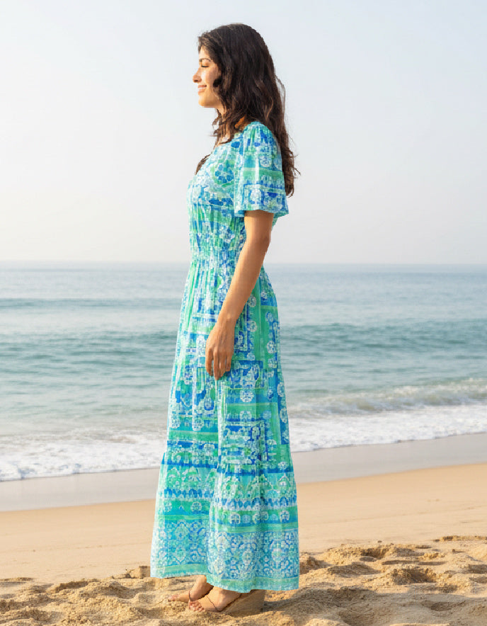 Orientique Montevideo Waisted Maxi Dress