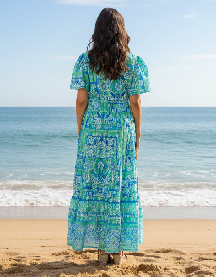 Orientique Montevideo Waisted Maxi Dress