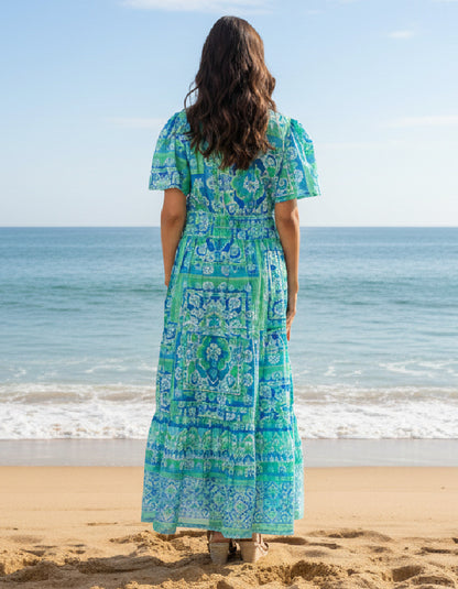 Orientique Montevideo Waisted Maxi Dress