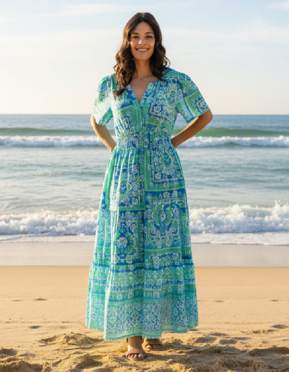 Orientique Montevideo Waisted Maxi Dress
