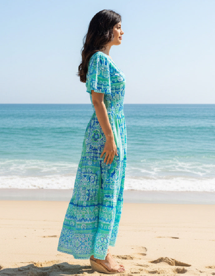 Orientique Montevideo Waisted Maxi Dress