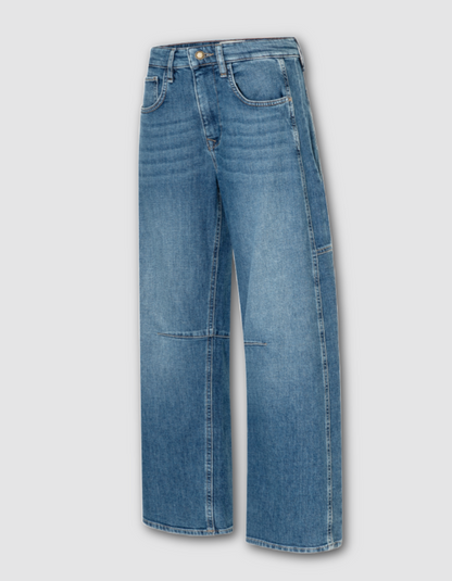 MAC Ohio Barrel Jeans in Mid Blue Wash