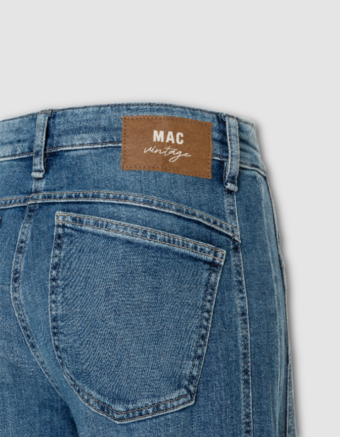 MAC Ohio Barrel Jeans in Mid Blue Wash
