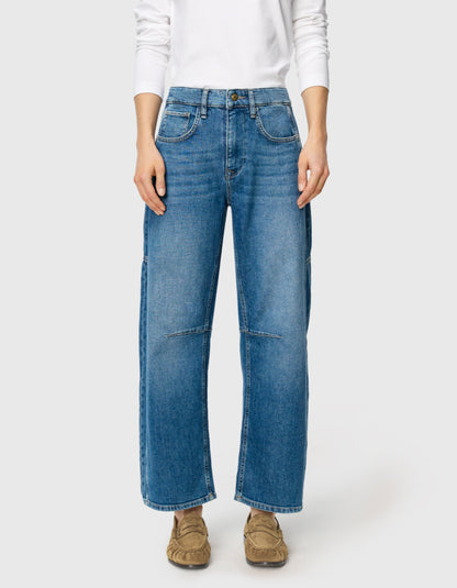 MAC Ohio Barrel Jeans in Mid Blue Wash