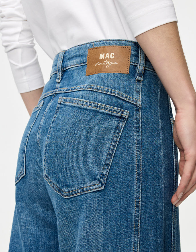 MAC Ohio Barrel Jeans in Mid Blue Wash