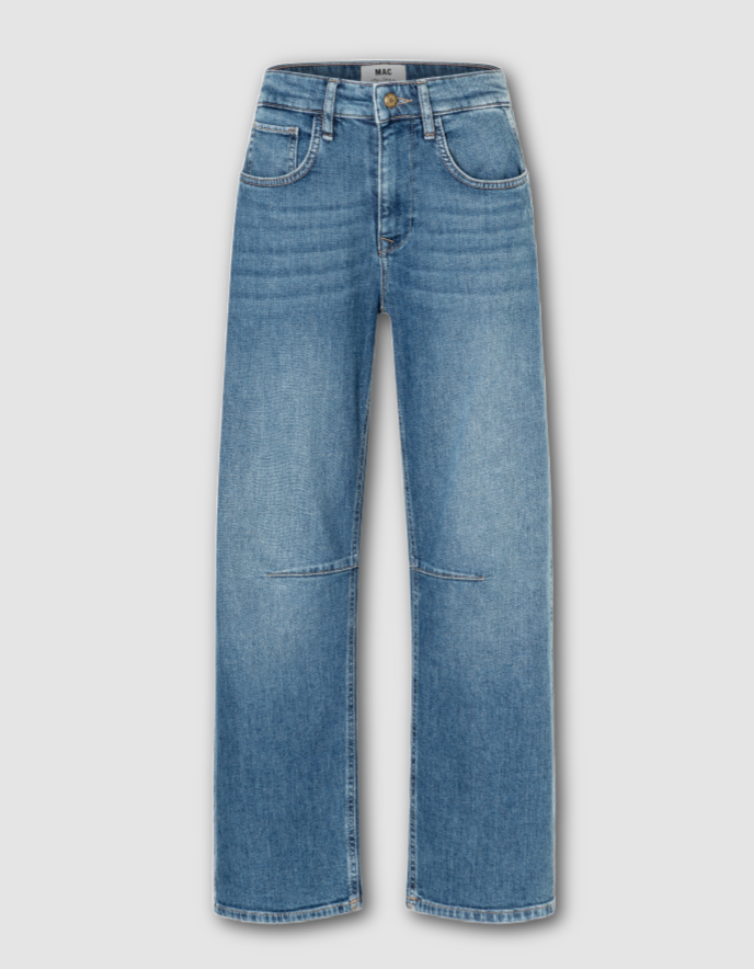 MAC Ohio Barrel Jeans in Mid Blue Wash