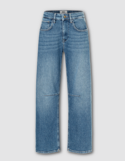 MAC Ohio Barrel Jeans in Mid Blue Wash