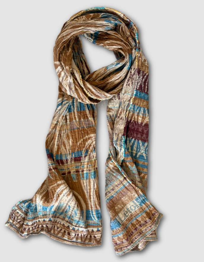 Letol Jacquard Scarf in Pierrette in Vermeil
