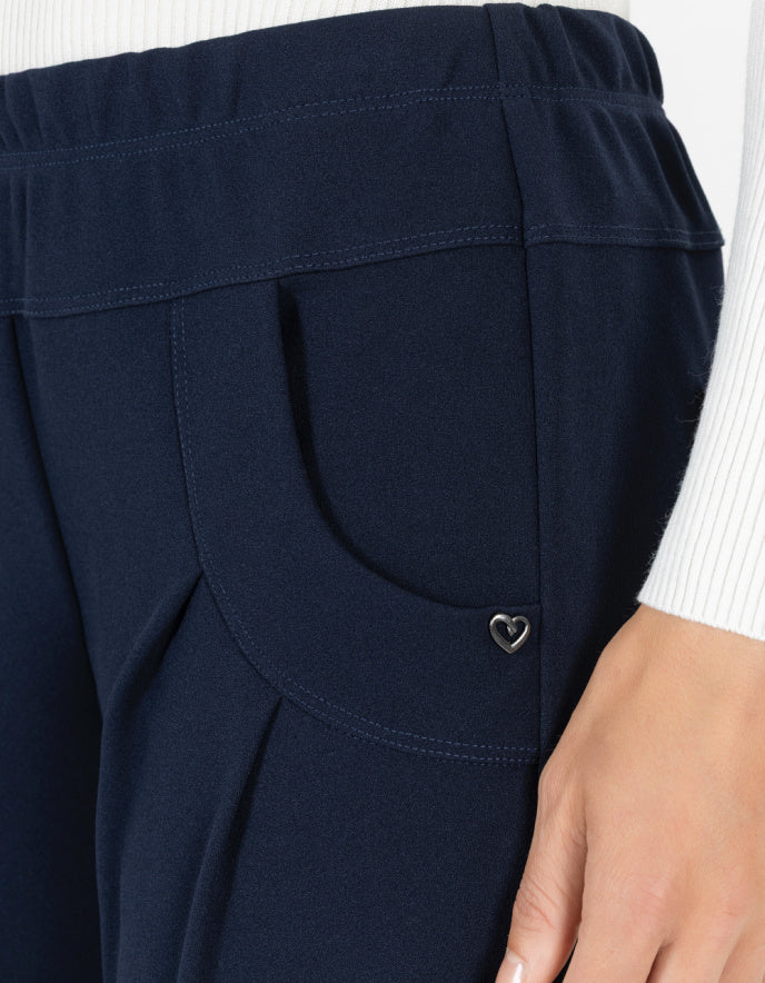 navy techno jersey lantern pull on pants