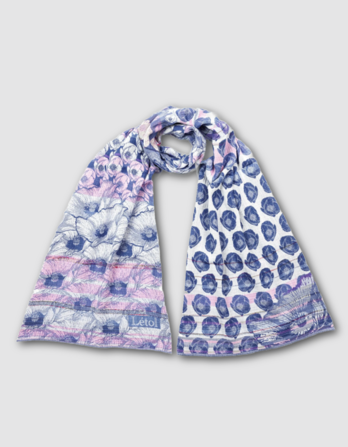 Letol Jacquard Scarf  Stephanie in Myosotis