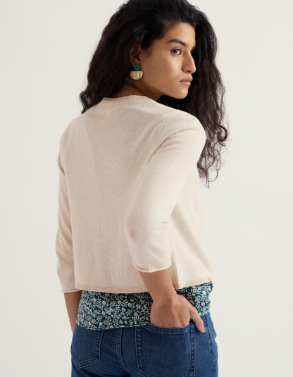 cream bolero cover up cotton cardigan