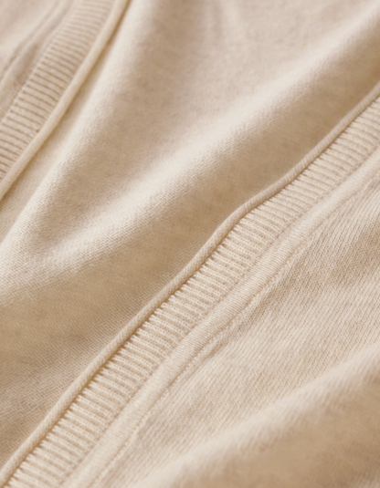 Close-up of beige fabric with ribbed texture
