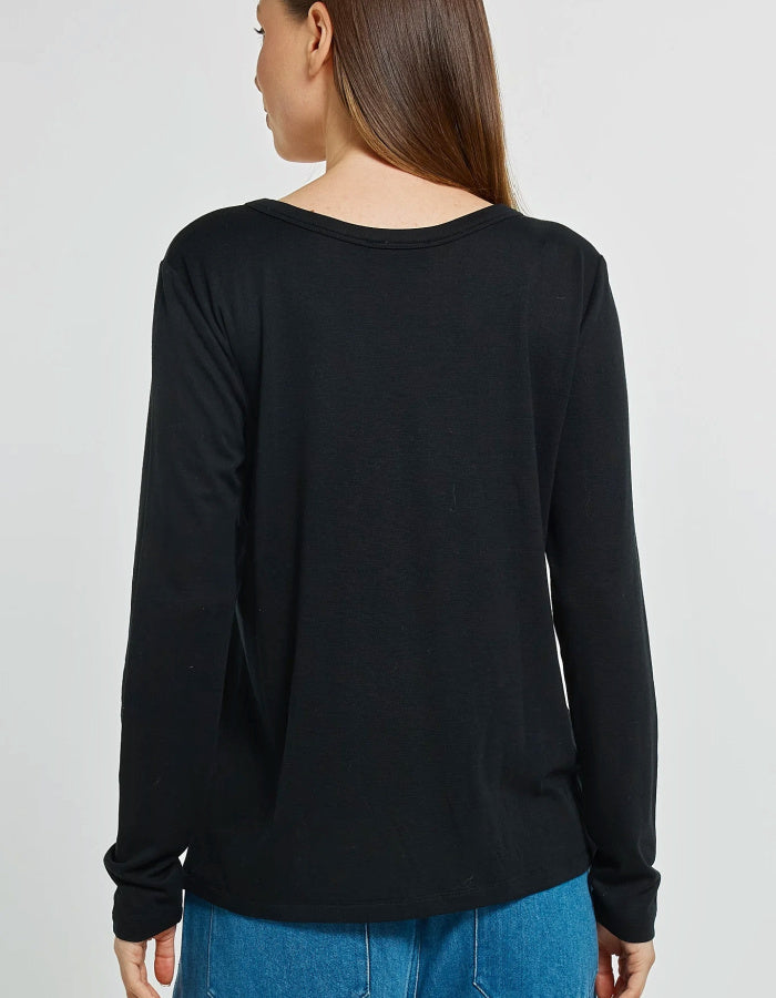 Betty Basics Westin Blended Wool Tee in Black