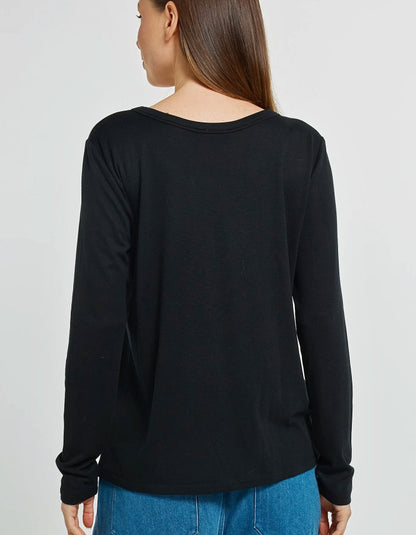 Betty Basics Westin Blended Wool Tee in Black