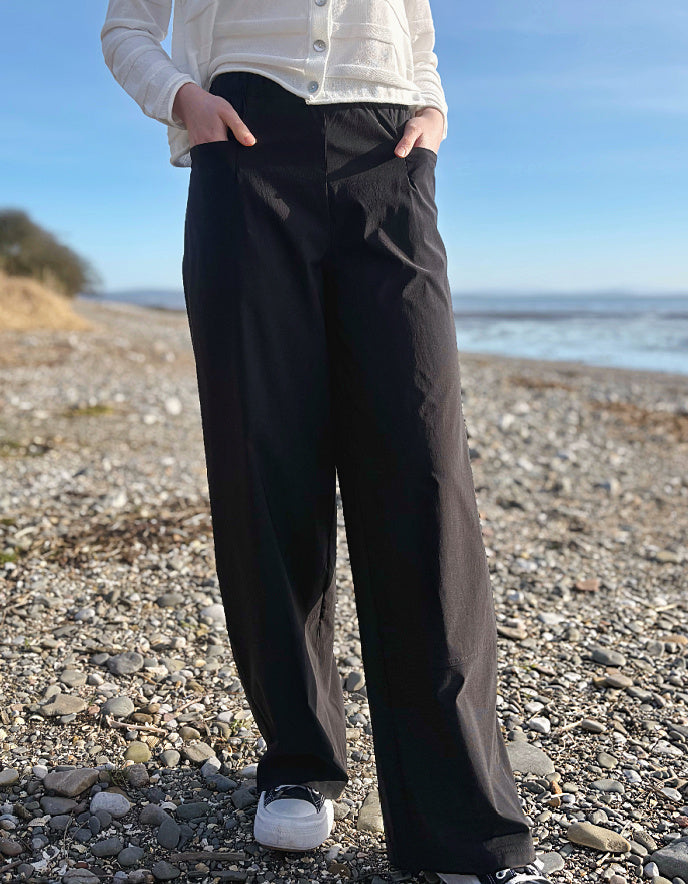 black wide leg summer trouser