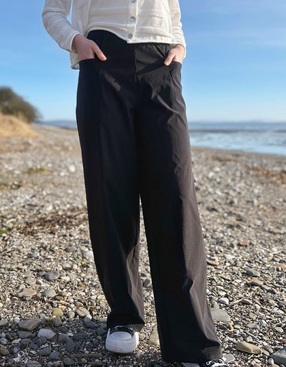 black wide leg summer trouser