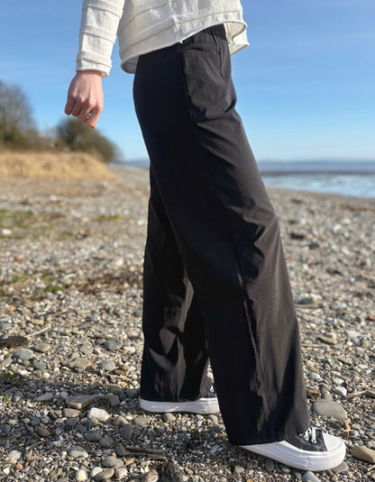 black wide leg summer trouser
