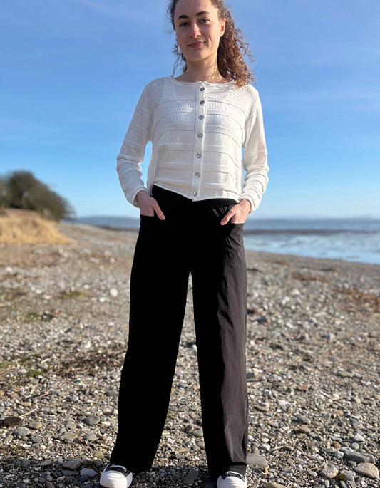 black wide leg summer trouser