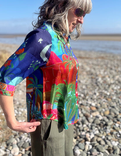 3/4 sleeve shirt with Arabian nights print