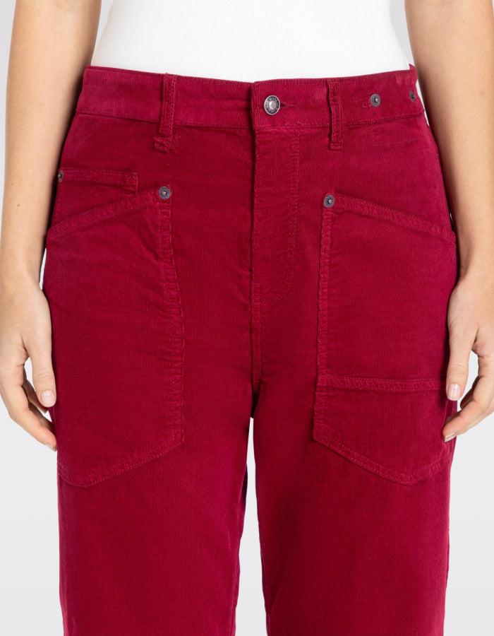 deep red baggy cords