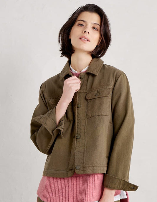 khaki brown denim jacket