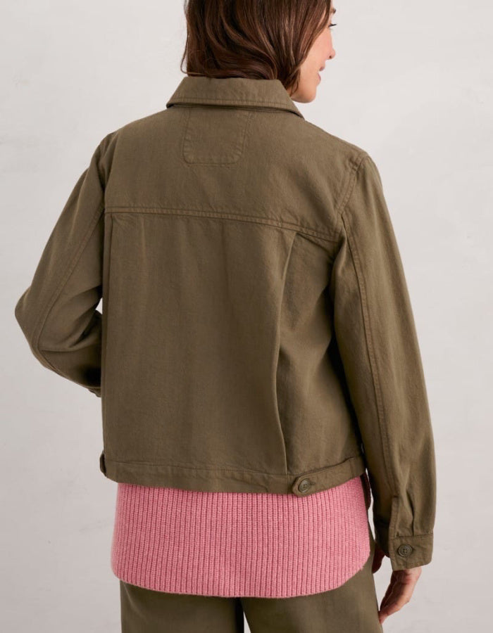 khaki brown denim jacket