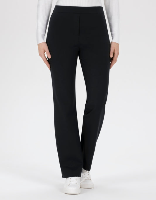 wide leg pull on stretch jersey trouser with elasticated was it in black
