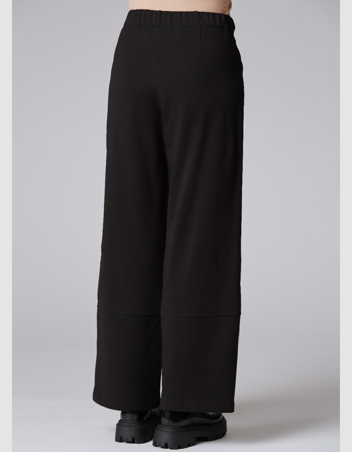 Yellow Label Wide Leg Black Trousers