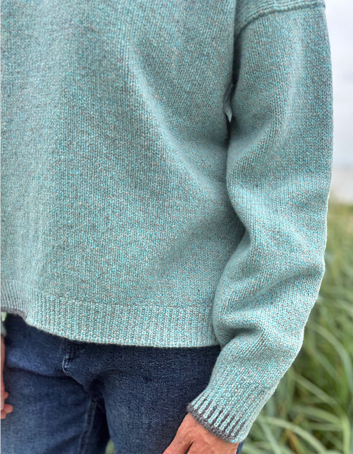 Fisherman out of Ireland Crew Neck Sweater with Blanket Stitch Detail