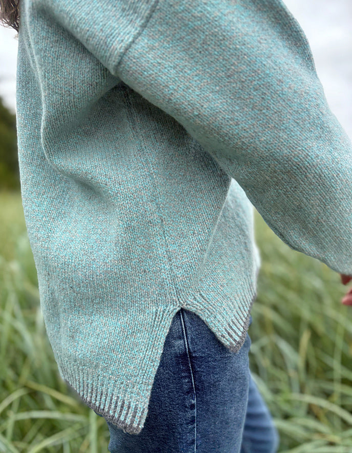Fisherman out of Ireland Crew Neck Sweater with Blanket Stitch Detail