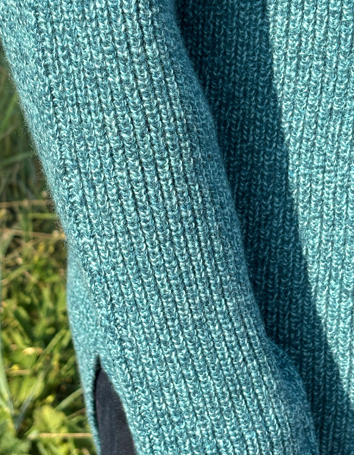 Dunque Ribbed Tunic Sweater in Aqua