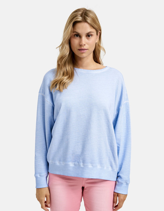 faded blue loopback cotton sweatshirt