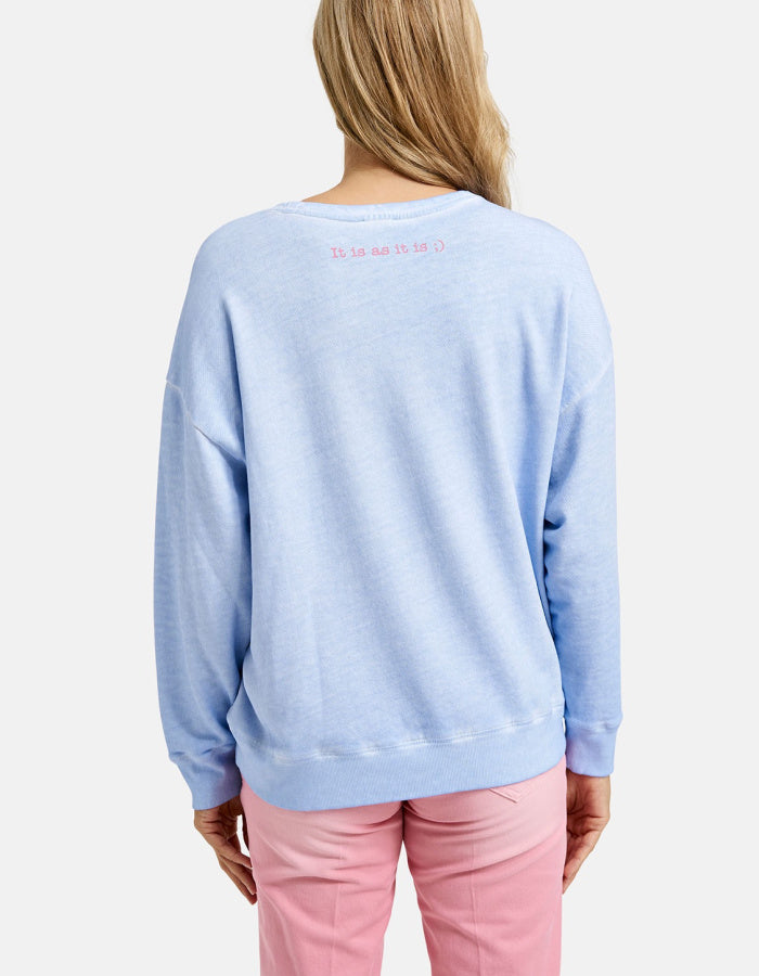 faded blue loopback cotton sweatshirt