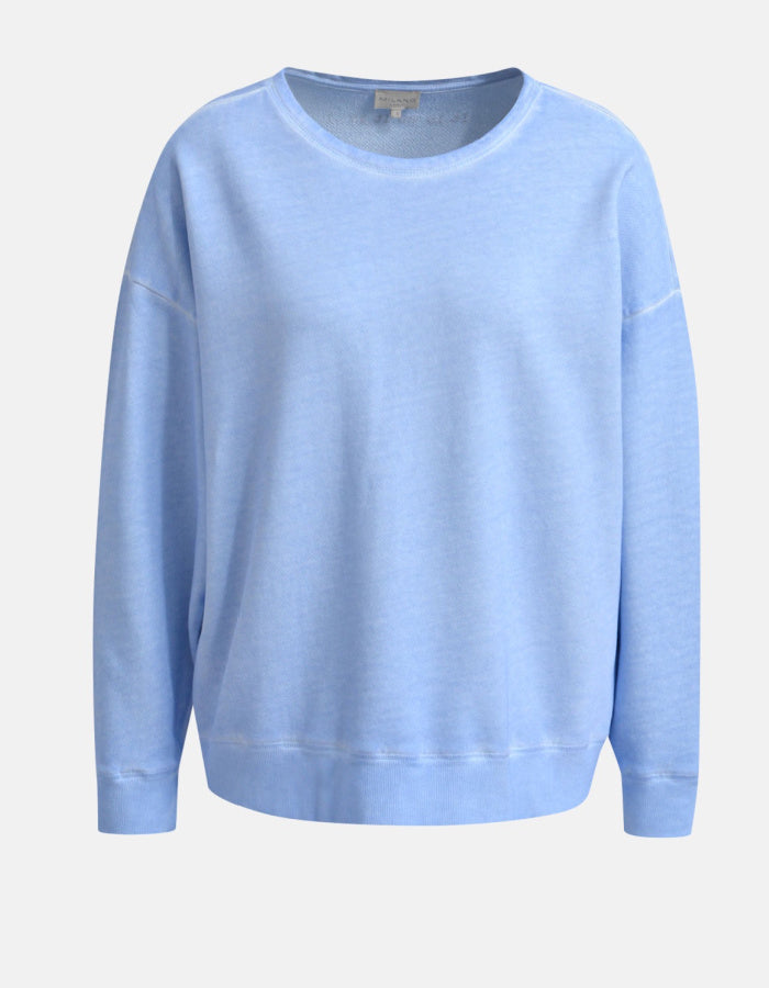 faded blue loopback cotton sweatshirt