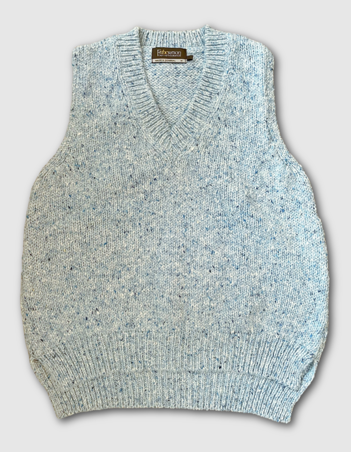 Fisherman out of Ireland V-Neck Tank in Blue Mist