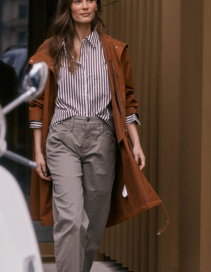 MAC Bora Cotton Twill Barrel Leg Trousers