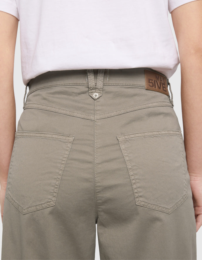 MAC Bora Cotton Twill Barrel Leg Trousers