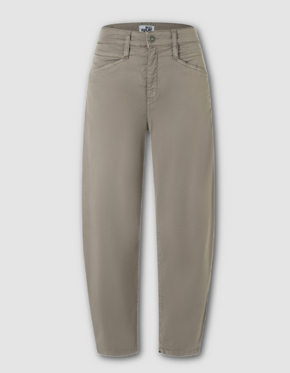 MAC Bora Cotton Twill Barrel Leg Trousers