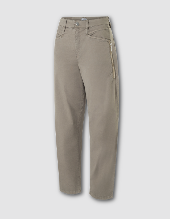 MAC Bora Cotton Twill Barrel Leg Trousers