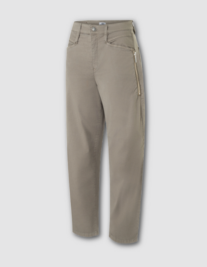 MAC Bora Cotton Twill Barrel Leg Trousers
