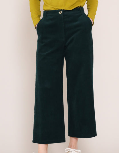 Nomads Bottle Green Cropped Cords