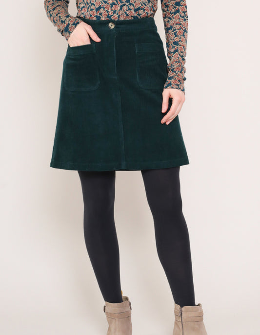 Nomads Bottle Green Corduroy Skirt