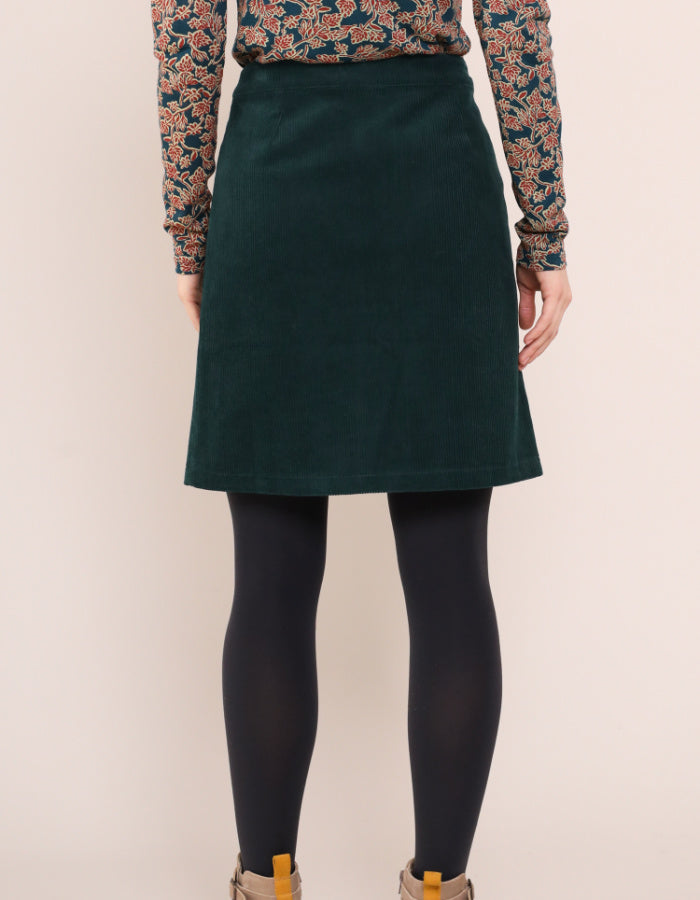 Nomads Bottle Green Corduroy Skirt