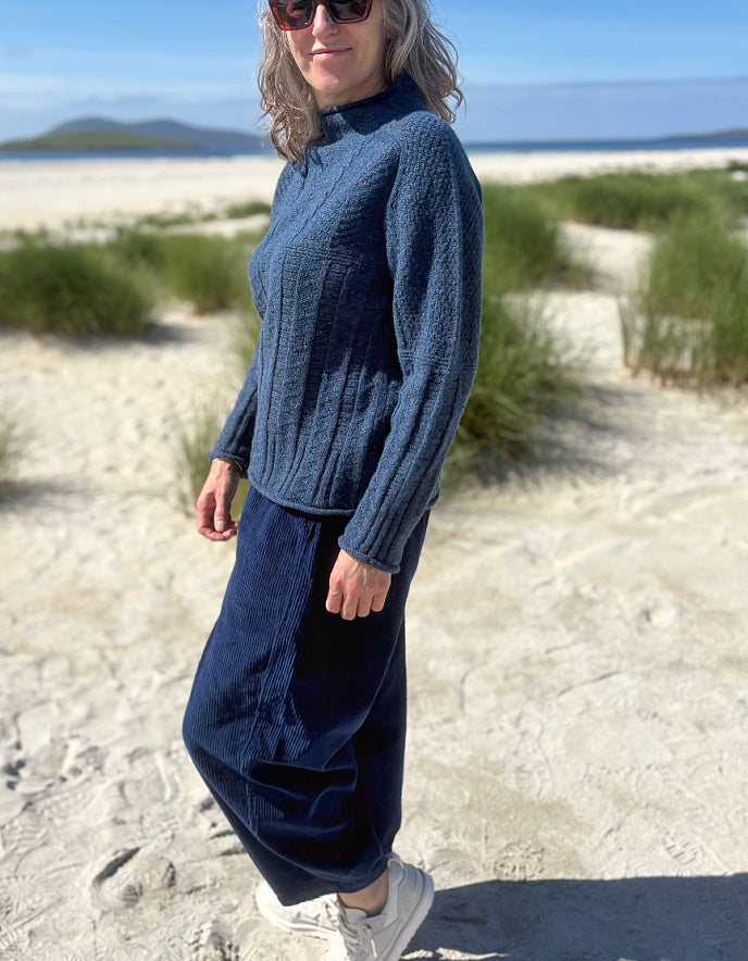 Harley Donegal Tweed Cable Manners Sweater in Soay