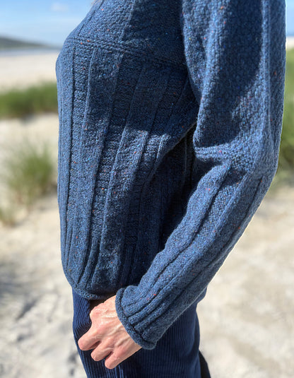 Harley Donegal Tweed Cable Manners Sweater in Soay