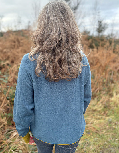 Ochre Capri Mock Neck Sweater in Denim