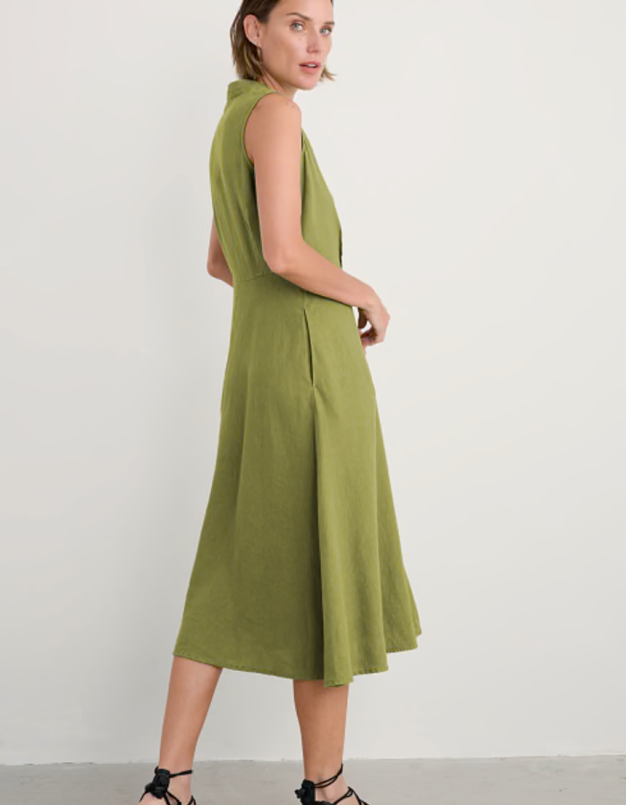Seasalt Carved Wood Dress in Dark Citron