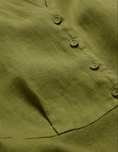 Seasalt Carved Wood Dress in Dark Citron